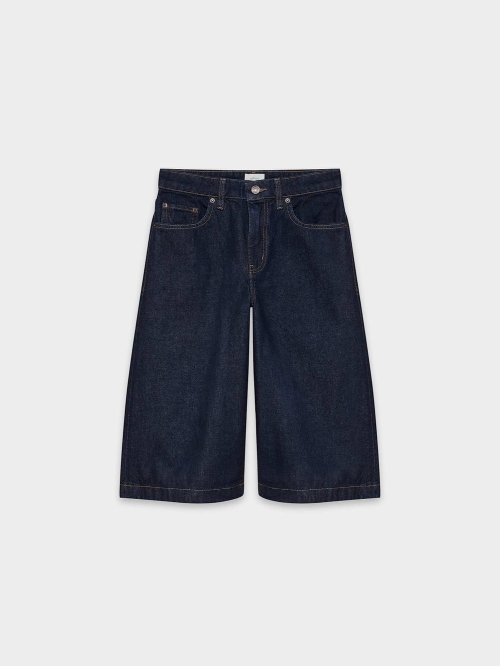 Aritzia Wilfred Publicity Below-Knee Denim Short Dark Wash Blue Jorts Size 32NWT - Picture 3 of 8